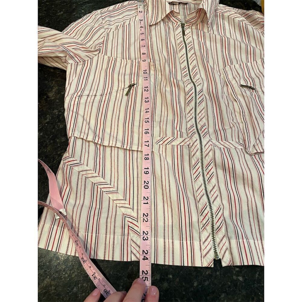 *3/$15 Bandolino Women's Striped Zippered Blouse Multicolor Size L Casual - Picture 11 of 11